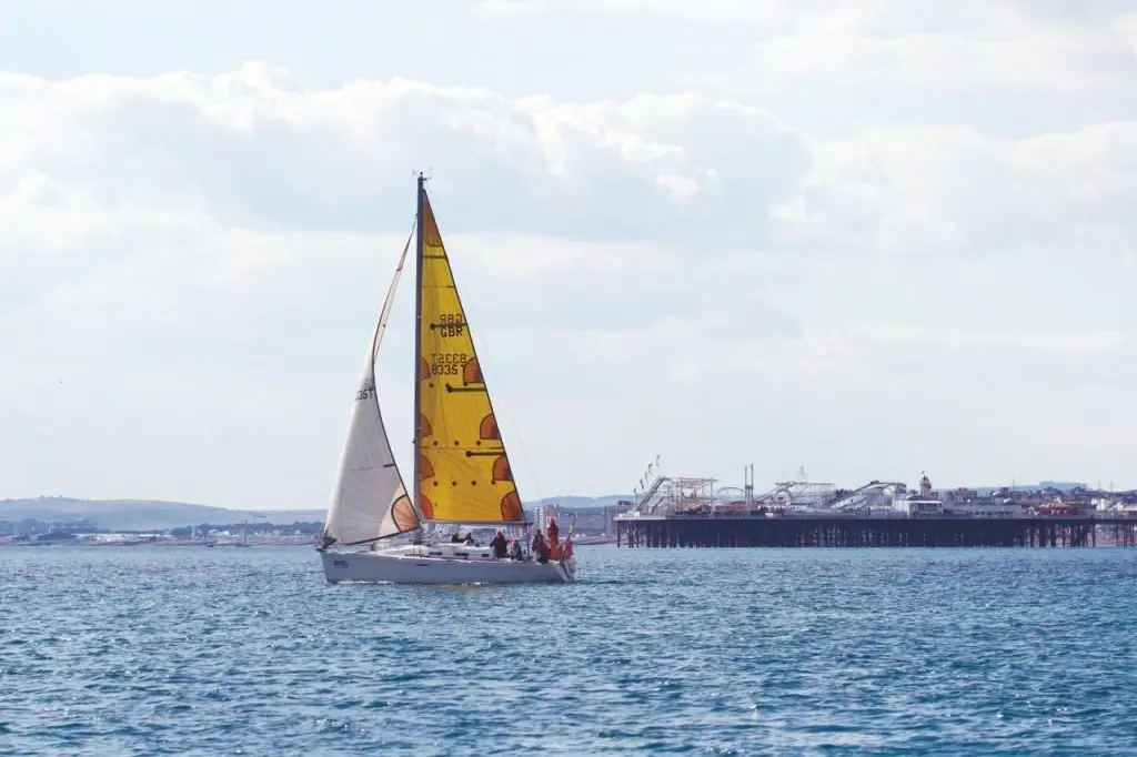 Lagoon watersports yacht sailing off Brighton